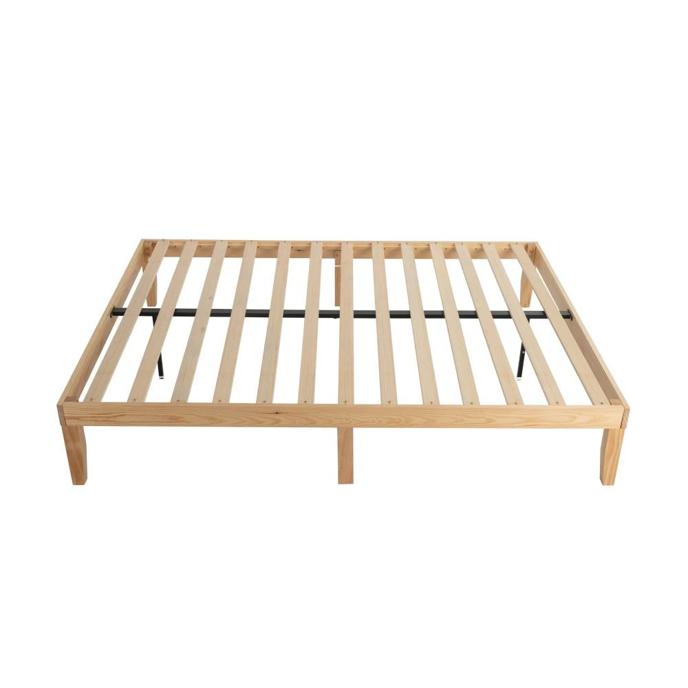 Warm Wooden Natural Bed Base Frame – King Single - Kid Topia