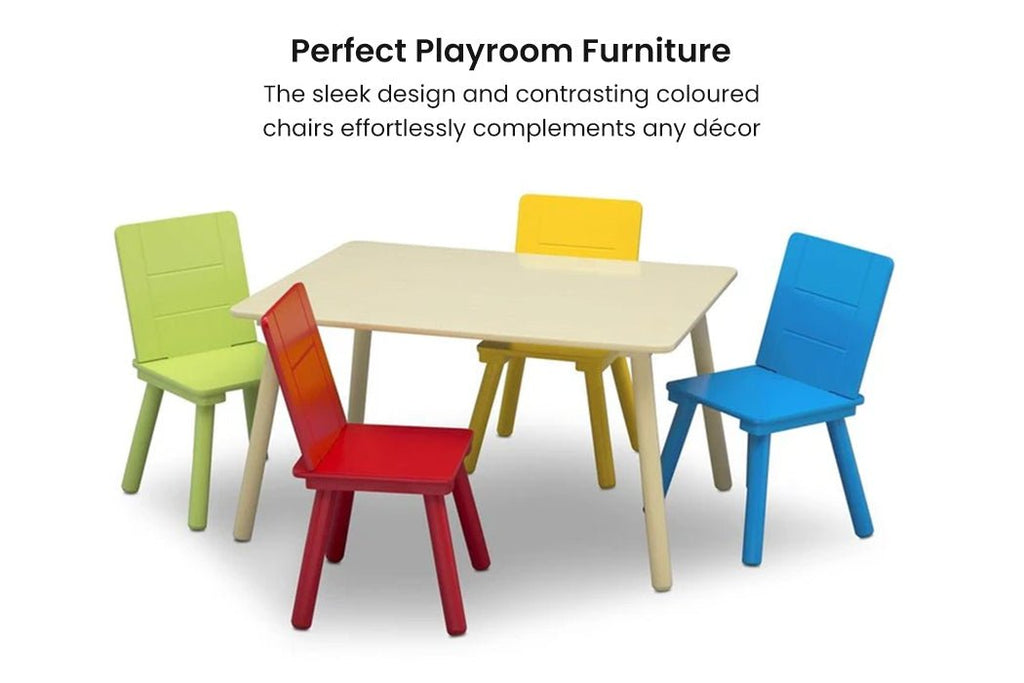 DELTA CHILDREN Kids Premium Table and Chairs Play Furniture Set Wooden Wood - Kid Topia